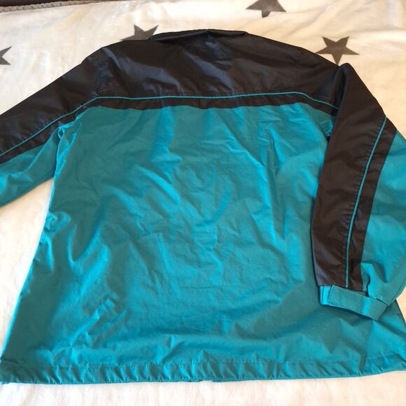 I5 Apparel Men's Size M Lightweight Windbreaker Rain Jacket Teal Black Full Zip - Picture 10 of 12